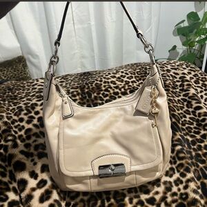 Coach Beige Leather Shoulder Bag